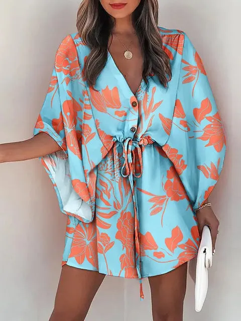 High-end Long Sleeve Bat-wing Dress
