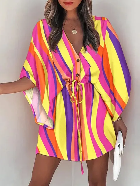 High-end Long Sleeve Bat-wing Dress