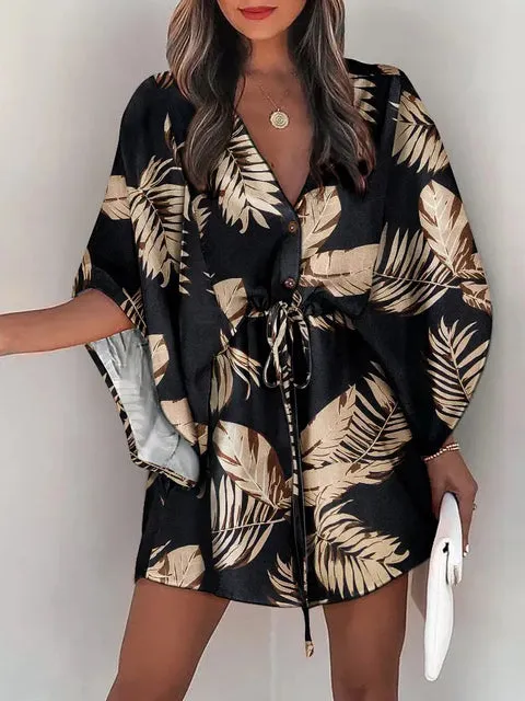 High-end Long Sleeve Bat-wing Dress