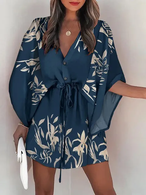 High-end Long Sleeve Bat-wing Dress