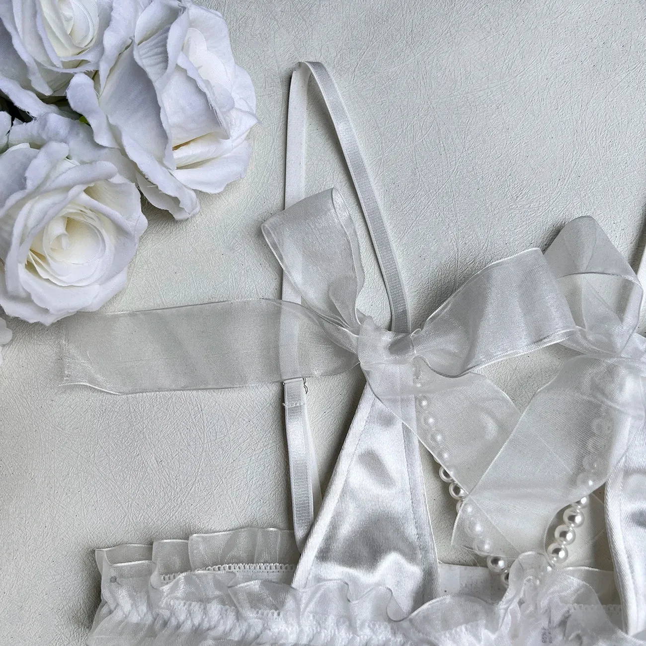 High-end Luxury Open Bra   Thong Beading Luxury Intimate Set