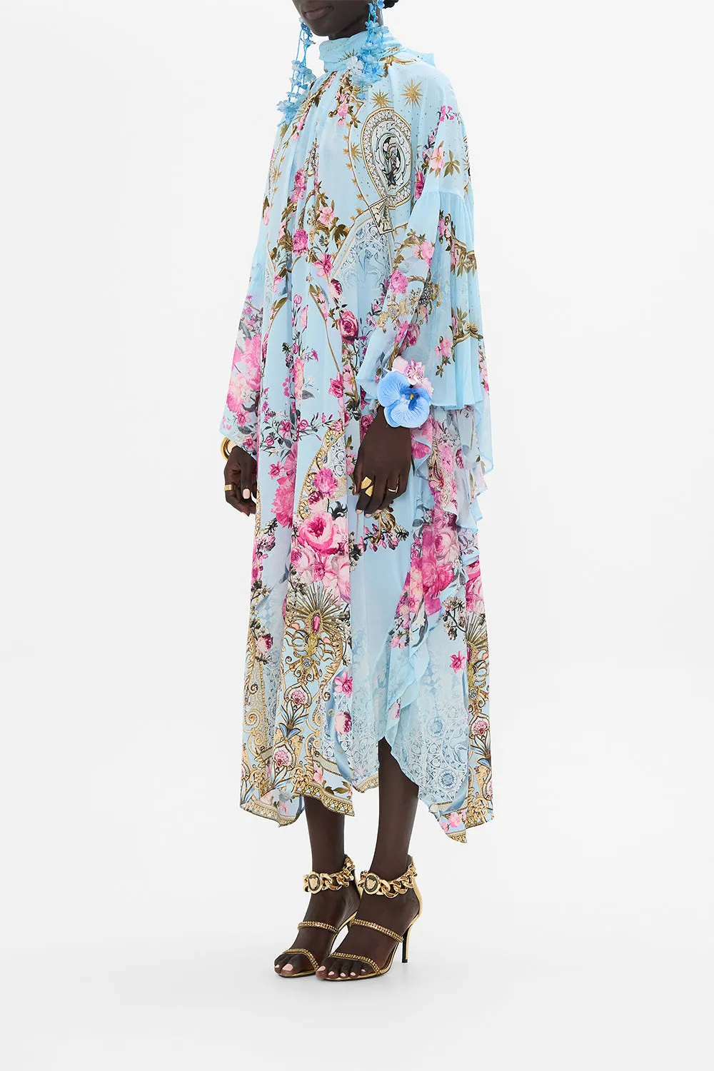 HIGH NECK RUFFLE KAFTAN DOWN THE GARDEN PATH