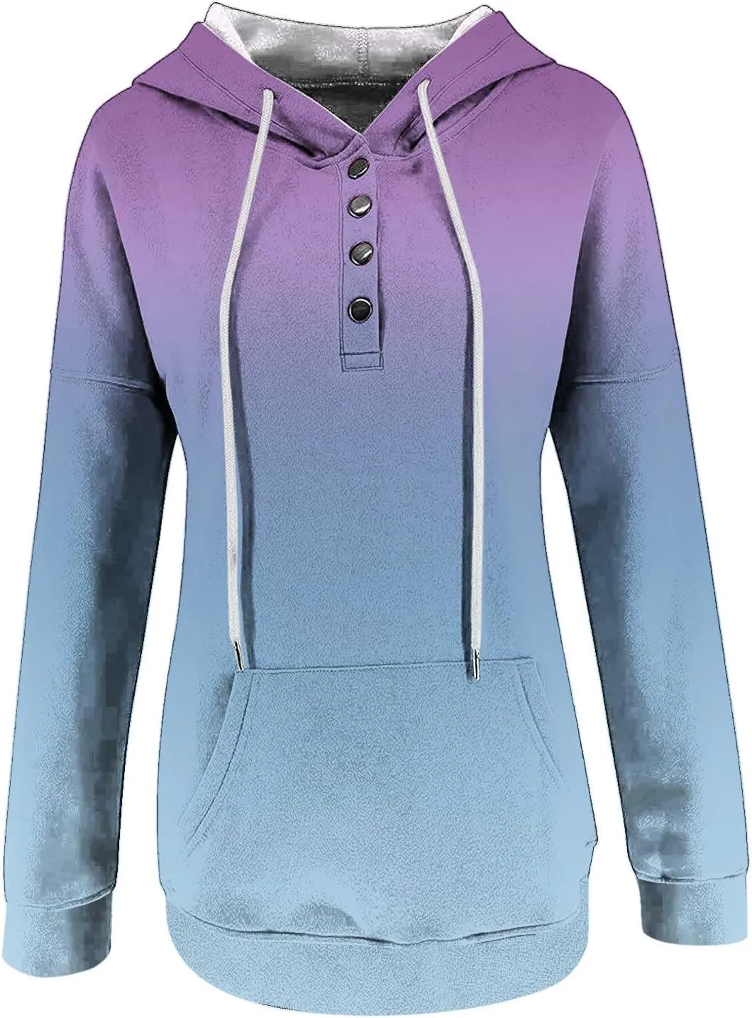 hlysgo Womens Fall Fashion 2024 Hoodies Casual Oversized Sweatshirt Long Sleeve 1/4 Button Up Pullover Gradient Hoodie