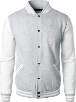 HOOD CREW Mans Varsity Baseball Jacket Cotton Blend Letterman Jackets