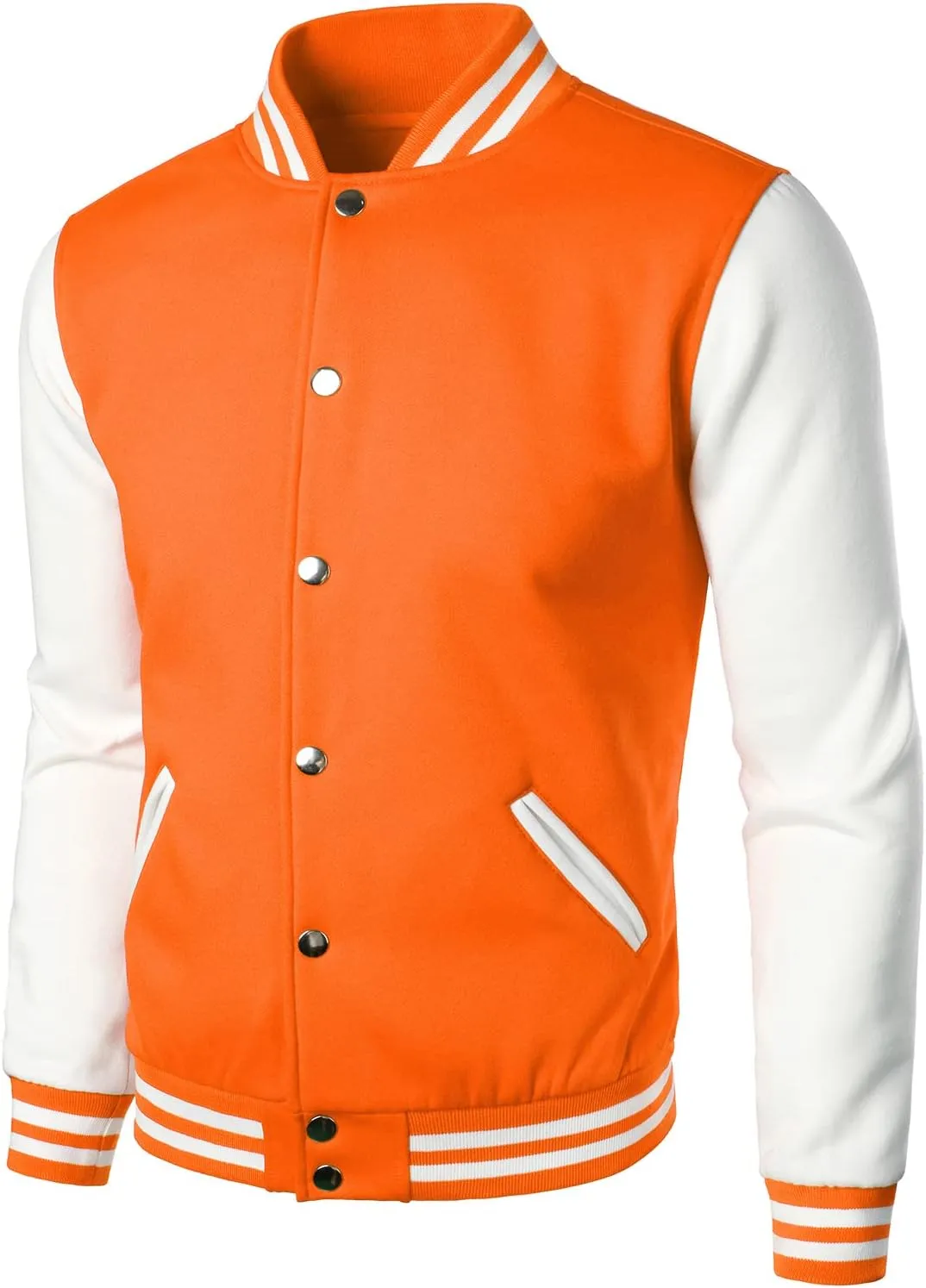 HOOD CREW Mans Varsity Baseball Jacket Cotton Blend Letterman Jackets