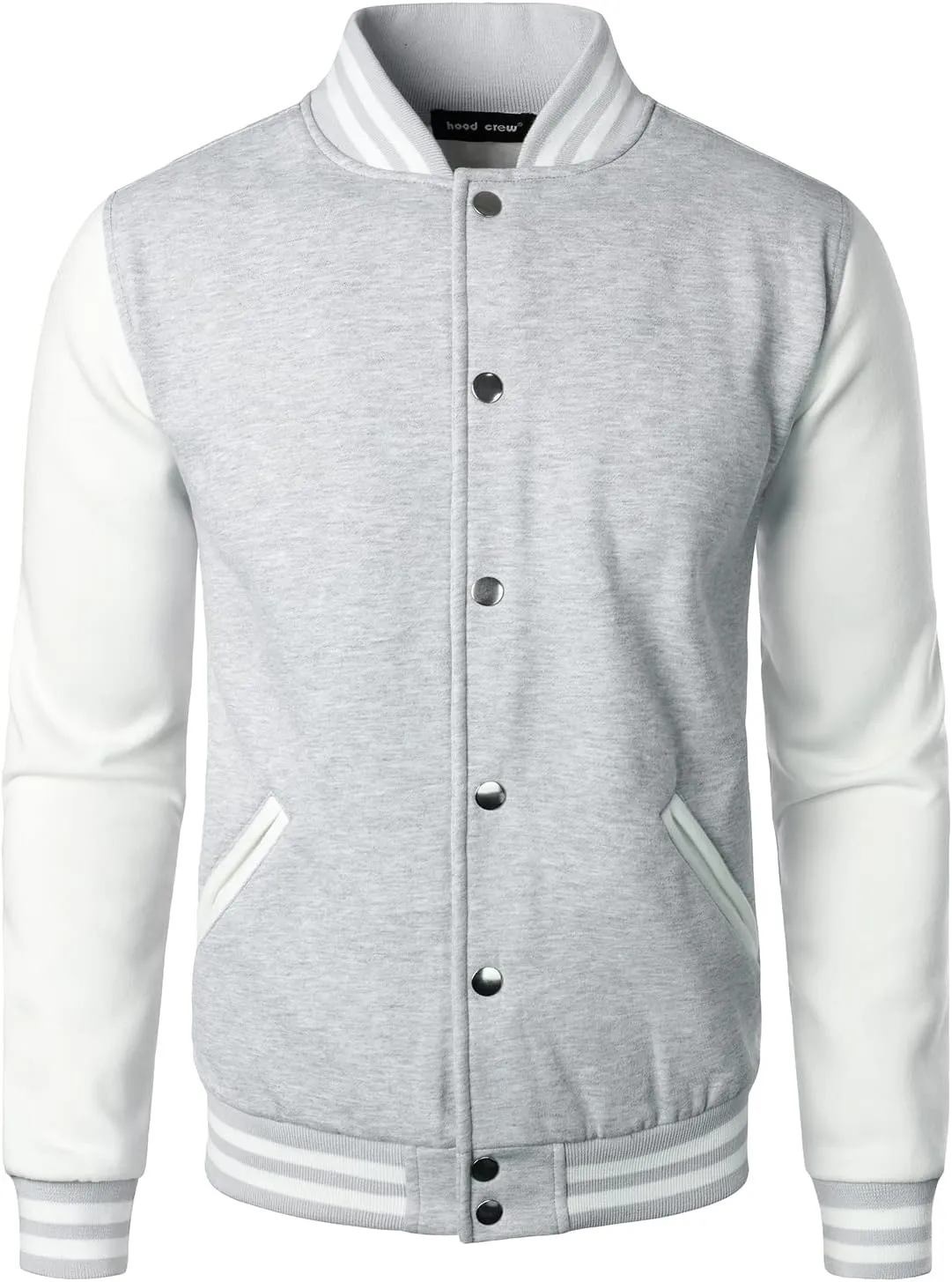 HOOD CREW Mans Varsity Baseball Jacket Cotton Blend Letterman Jackets