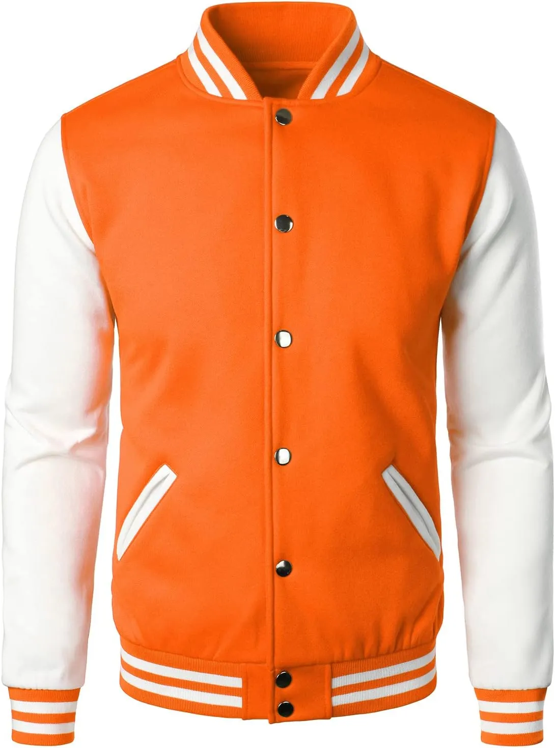 HOOD CREW Mans Varsity Baseball Jacket Cotton Blend Letterman Jackets