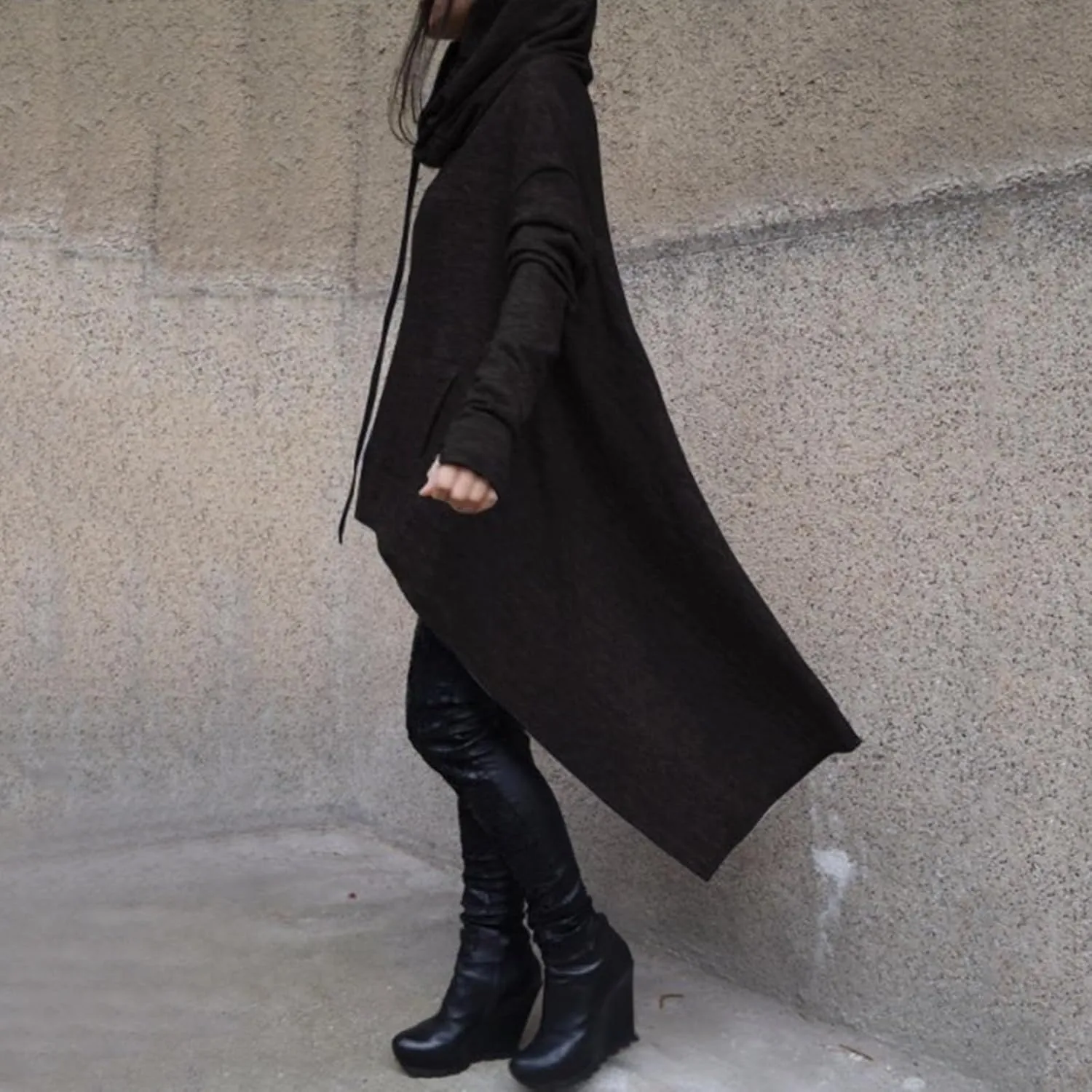 Hoodies for Women Trendy Cowl Neck Hi-Low Hem Sweatshirts Casual Long Sleeve Asymmetric Long Fall Hoodie with Pockets
