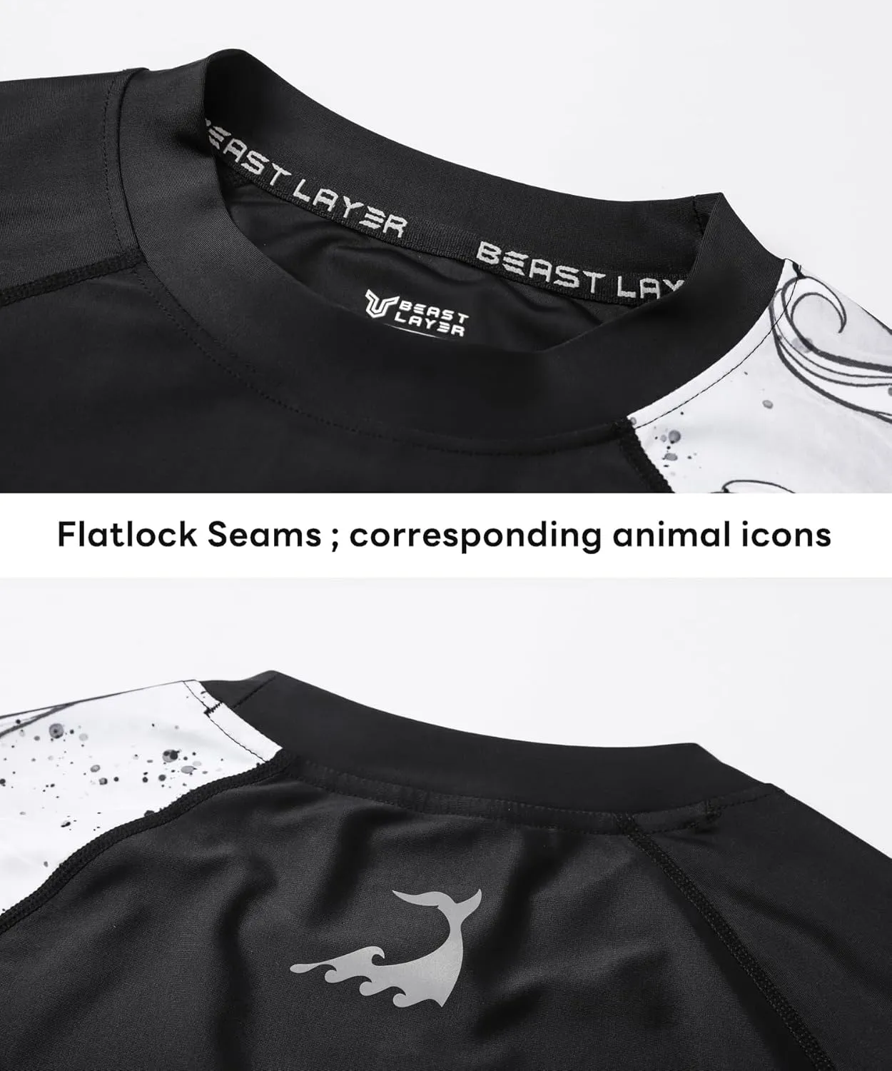 HUGE SPORTS Men's Swim Shirts Long Sleeve UPF 50  Rash Guard Sun Shirts UV Sun Protection