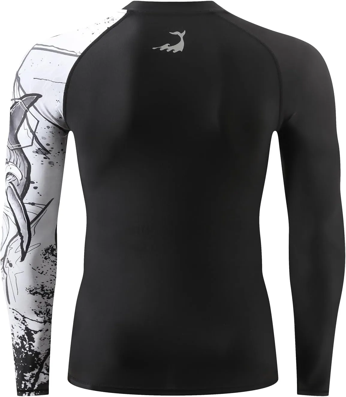 HUGE SPORTS Men's Swim Shirts Long Sleeve UPF 50  Rash Guard Sun Shirts UV Sun Protection