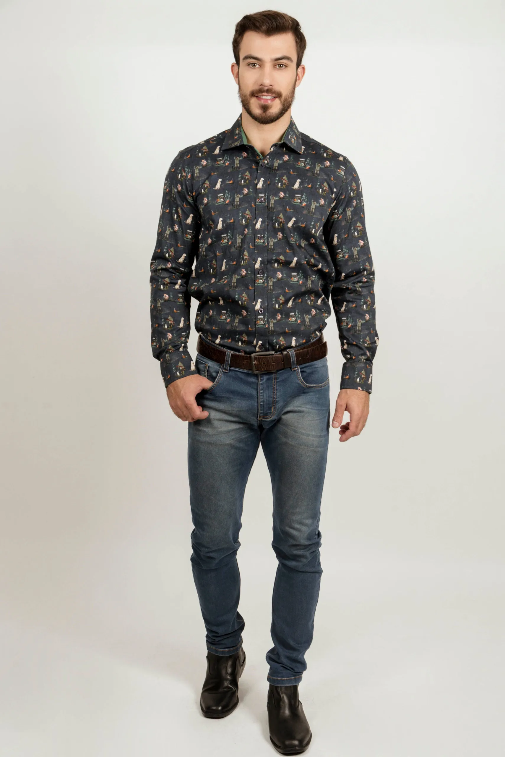 Hunting Luxury Men's Shirt - Navy