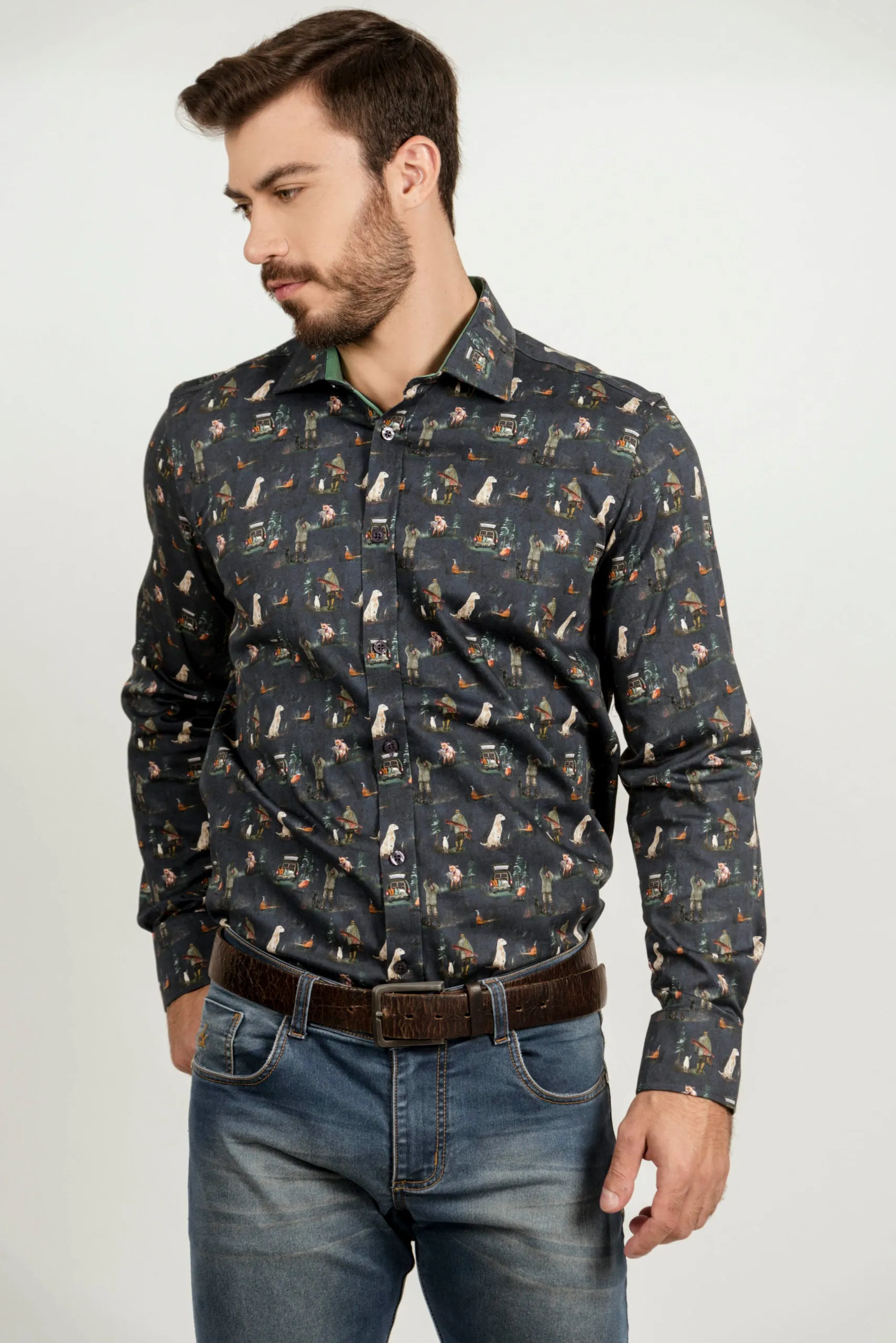 Hunting Luxury Men's Shirt - Navy