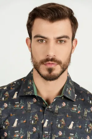 Hunting Luxury Men's Shirt - Navy