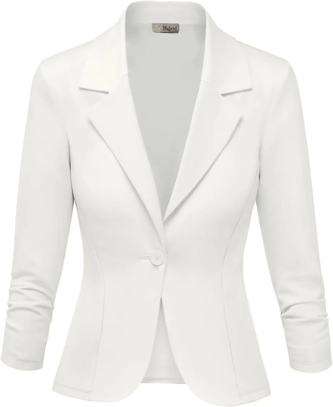 Hybrid & Company Women's Lightweight Casual Work Office Stretch Ponte Cardigan Blazer Jacket Made in USA