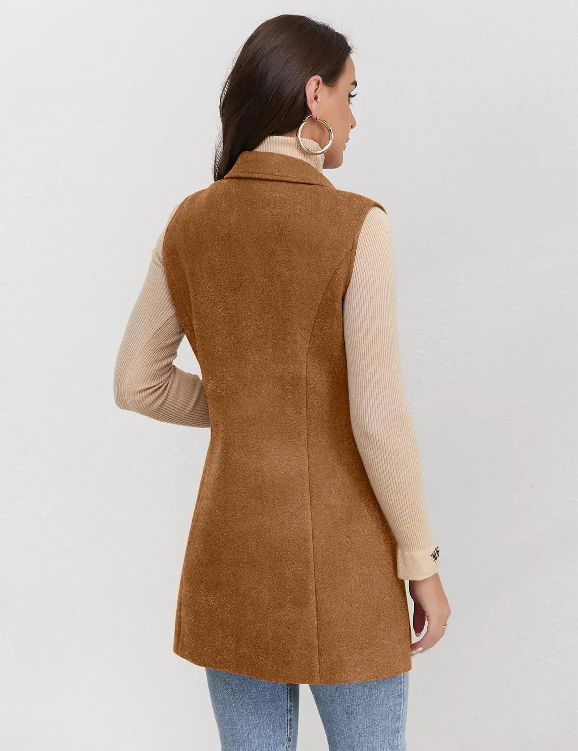 IDEALSANXUN Plaid Vest for Women Fall Winter Sleeveless Blazer Jackets