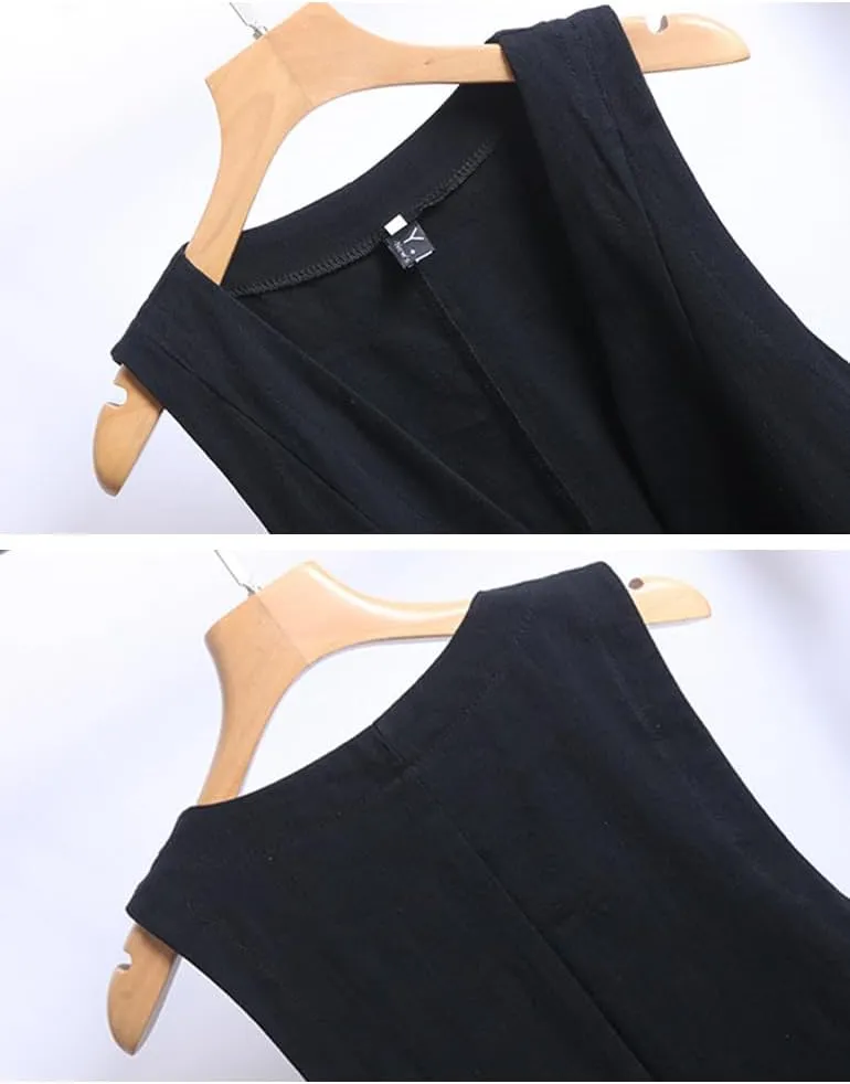 IDEALSANXUN Womens Linen Vest Tops Sleeveless Spring Summer Blazer Jackets