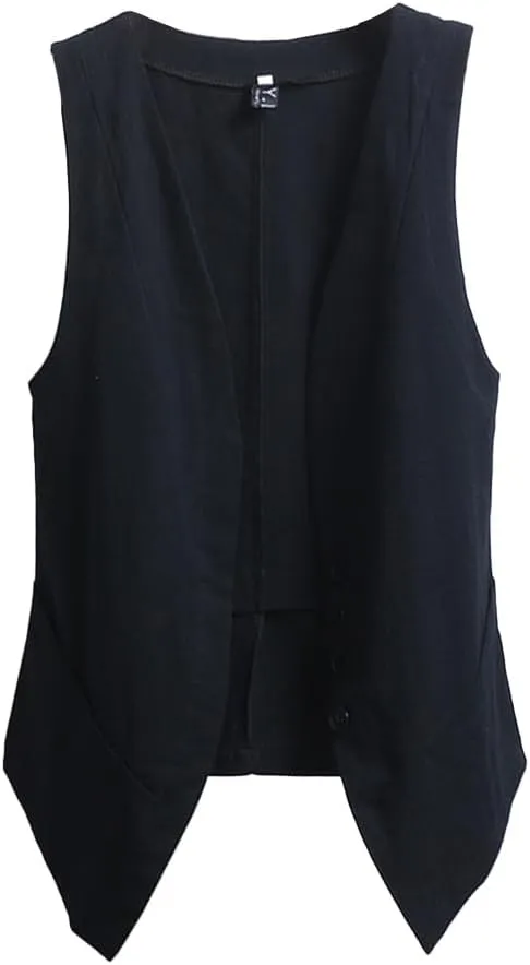 IDEALSANXUN Womens Linen Vest Tops Sleeveless Spring Summer Blazer Jackets