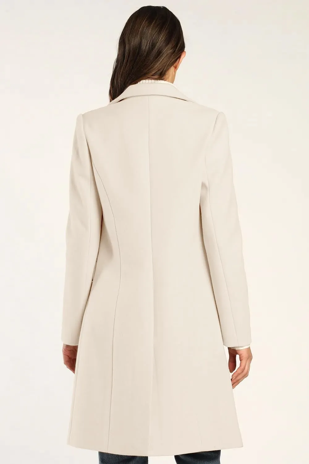 IDEALSANXUN Womens Wool Coats Fall Winter Notch Lapel Long Trench Coat Peacoat Blazer Jackets