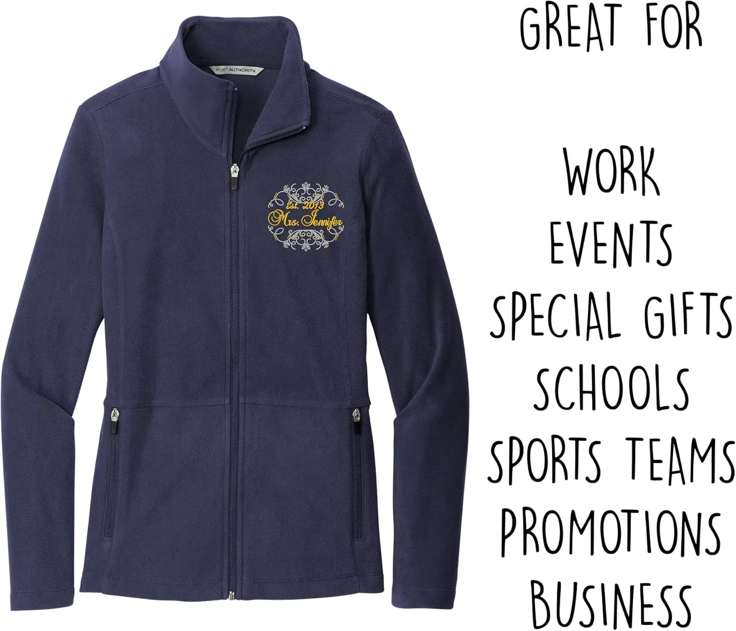 INK STITCH Women L151 Custom Embroidery Design your Own Logo Texts Accord Microfleece Jackets