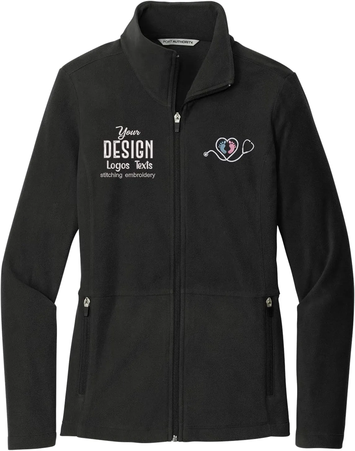 INK STITCH Women L151 Custom Embroidery Design your Own Logo Texts Accord Microfleece Jackets