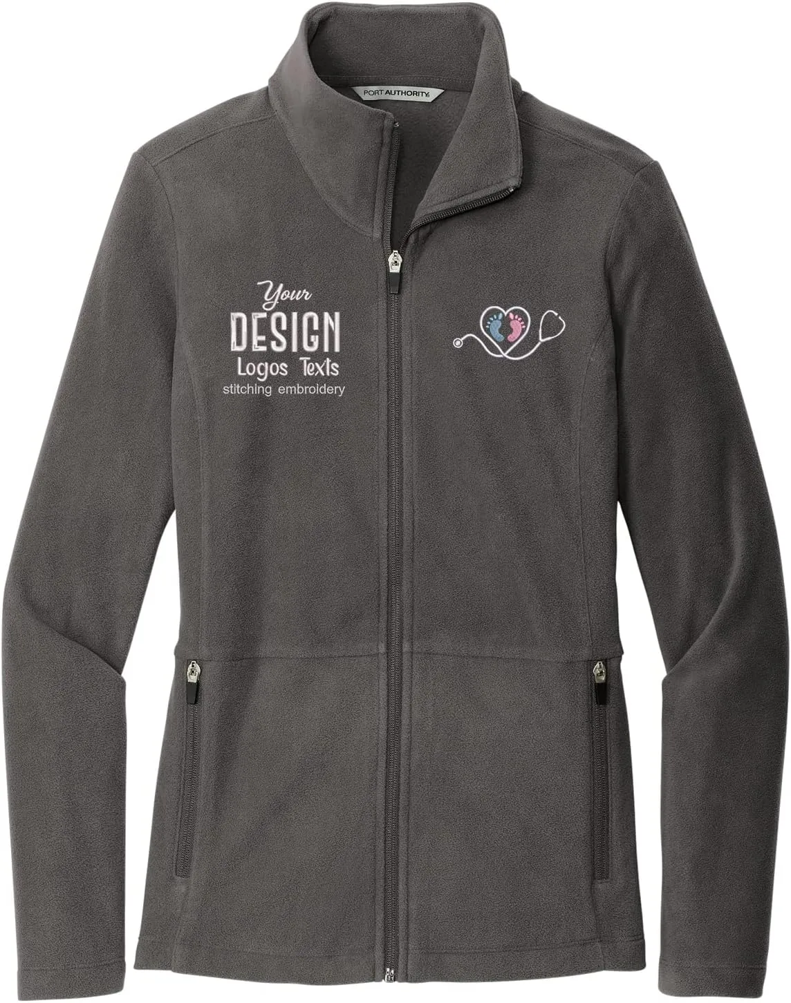 INK STITCH Women L151 Custom Embroidery Design your Own Logo Texts Accord Microfleece Jackets