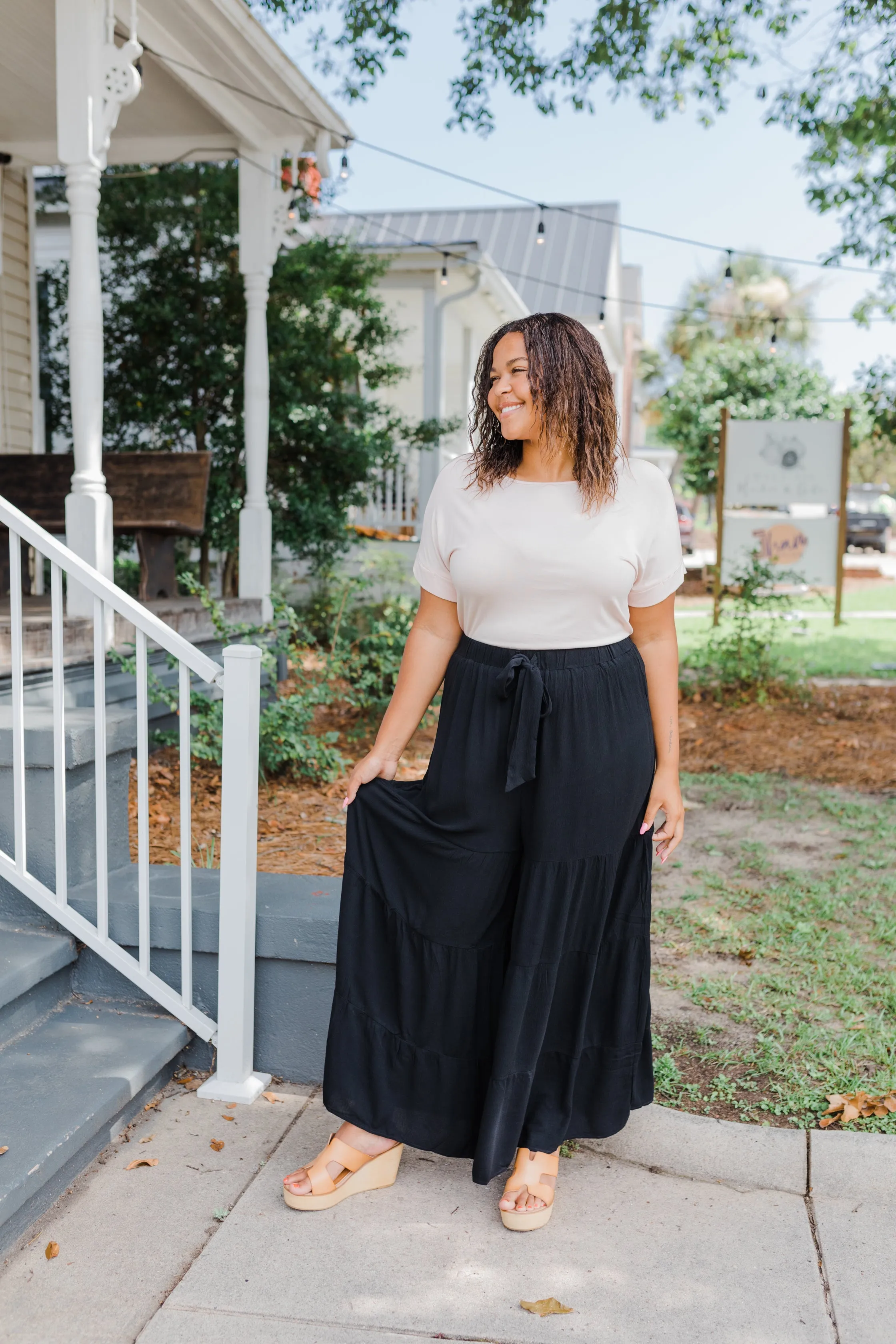 Jane Curvy Tiered Flowy Pants