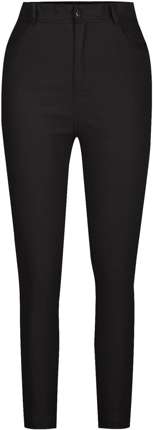 Jeggings for Women Tummy Control Jeans High Waisted Stretchy Elastic Pants Pull-on Sexy Brown Denim Pants