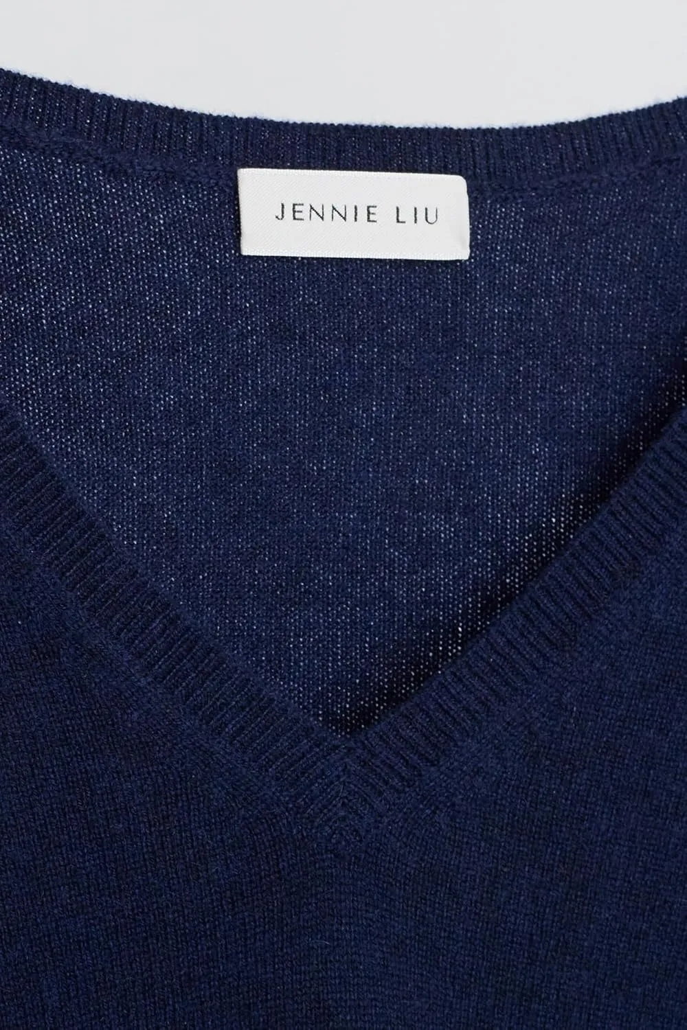 JENNIE LIU Women's 100% Pure Cashmere Long Sleeve Pullover V Neck Sweater
