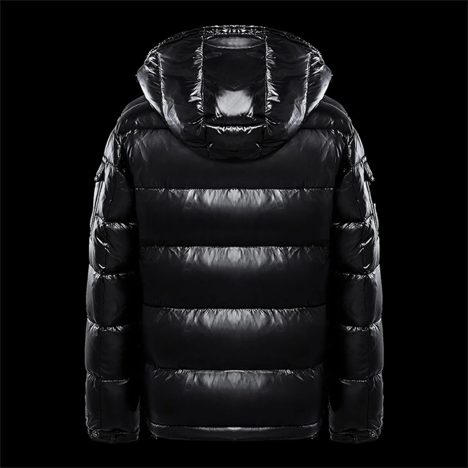 JEsilunmaMY Men's Thermal Shiny Hooded Puffer Jacket Winter Coats Water-Resistant Down Coats Insulated Padded Puffy Coat