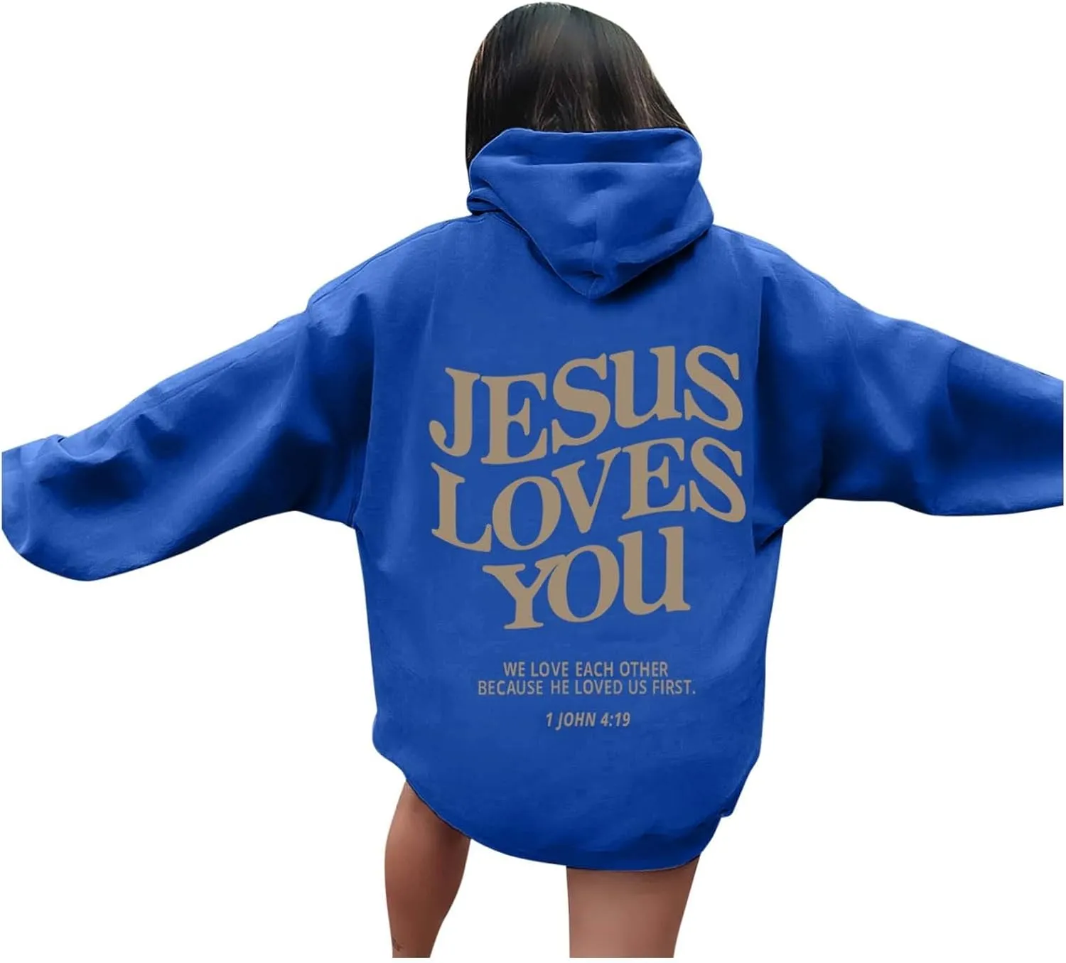 Jesus Loves You Hoodie for Women Men Have A Good Day Christian Hooded Sweatshirts Bible Verse Religious Pullover Tops