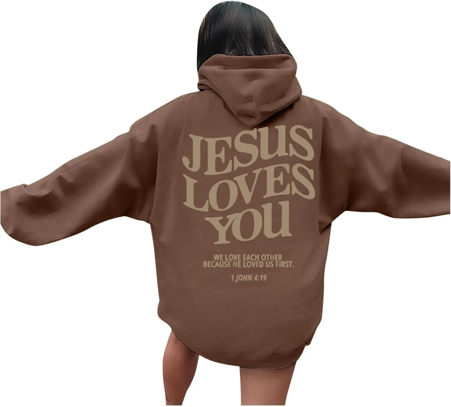 Jesus Loves You Hoodie for Women Men Have A Good Day Christian Hooded Sweatshirts Bible Verse Religious Pullover Tops