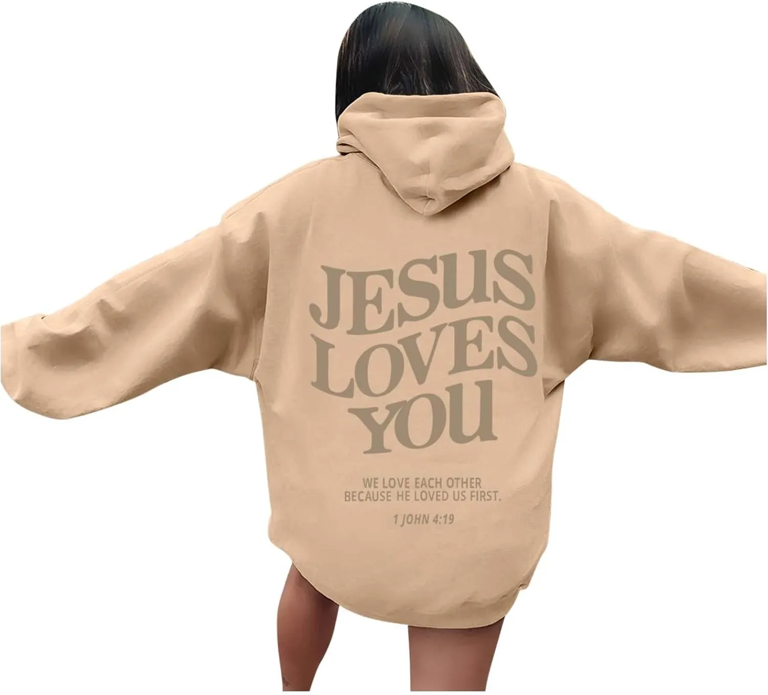 Jesus Loves You Hoodie Sweatshirt Jesus Christian Gifts Hooded Pullover Tops Streetwear Gift Y2K Clothes for Women Men