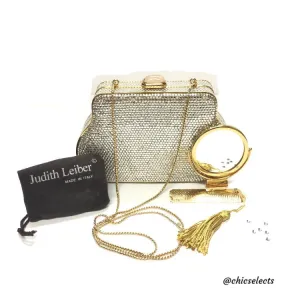 JUDITH LEIBER SWAROVSKI CRYSTAL MINAUDIERE CLUTCH