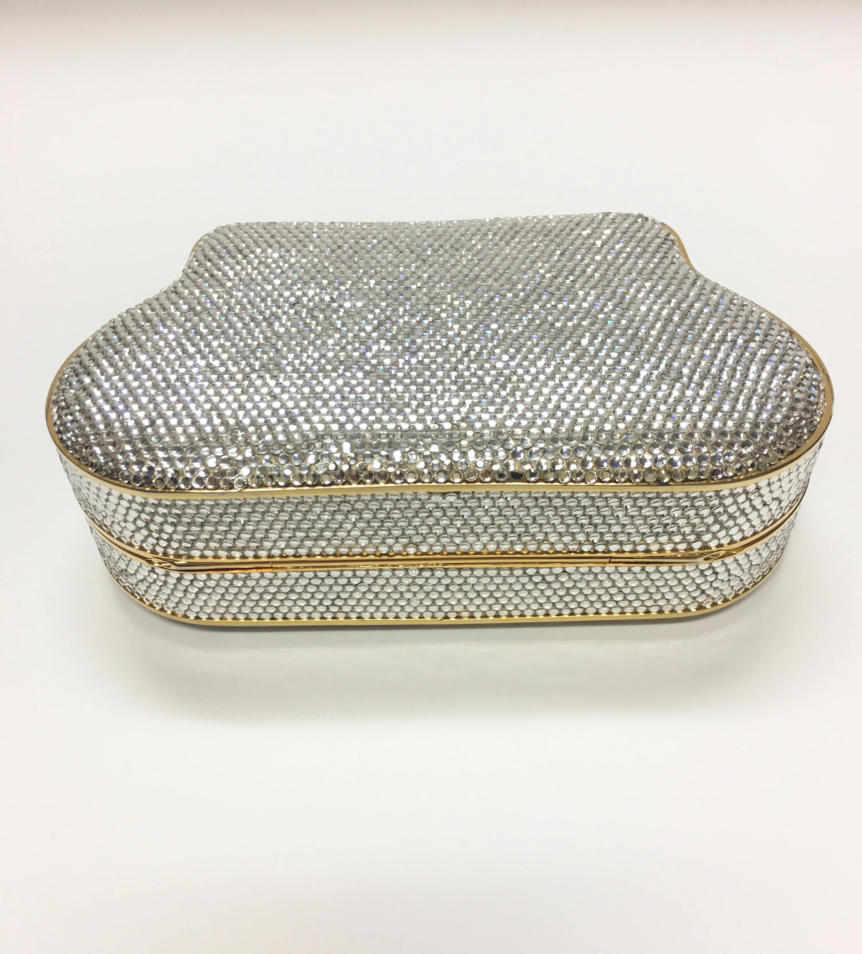 JUDITH LEIBER SWAROVSKI CRYSTAL MINAUDIERE CLUTCH
