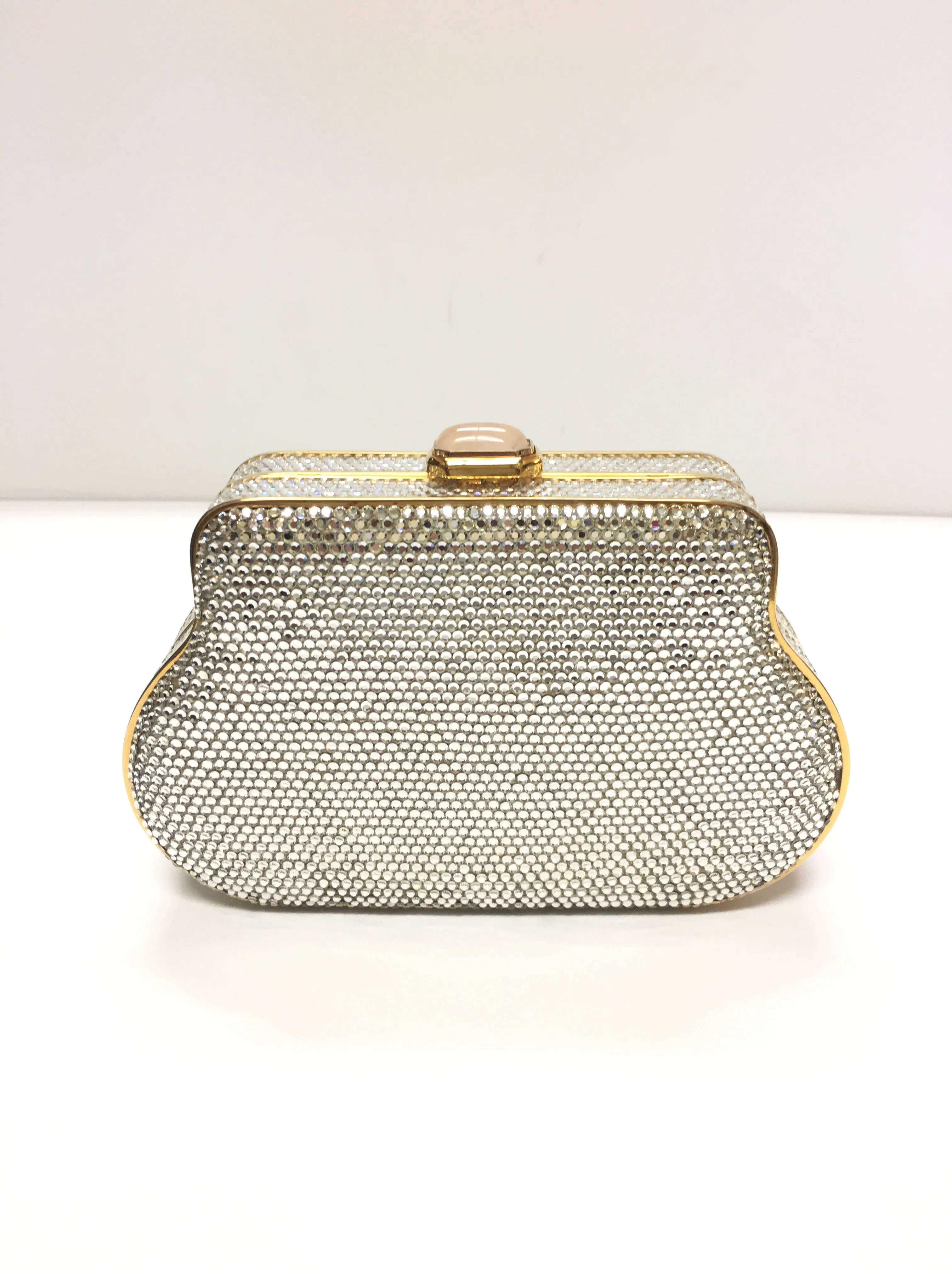 JUDITH LEIBER SWAROVSKI CRYSTAL MINAUDIERE CLUTCH