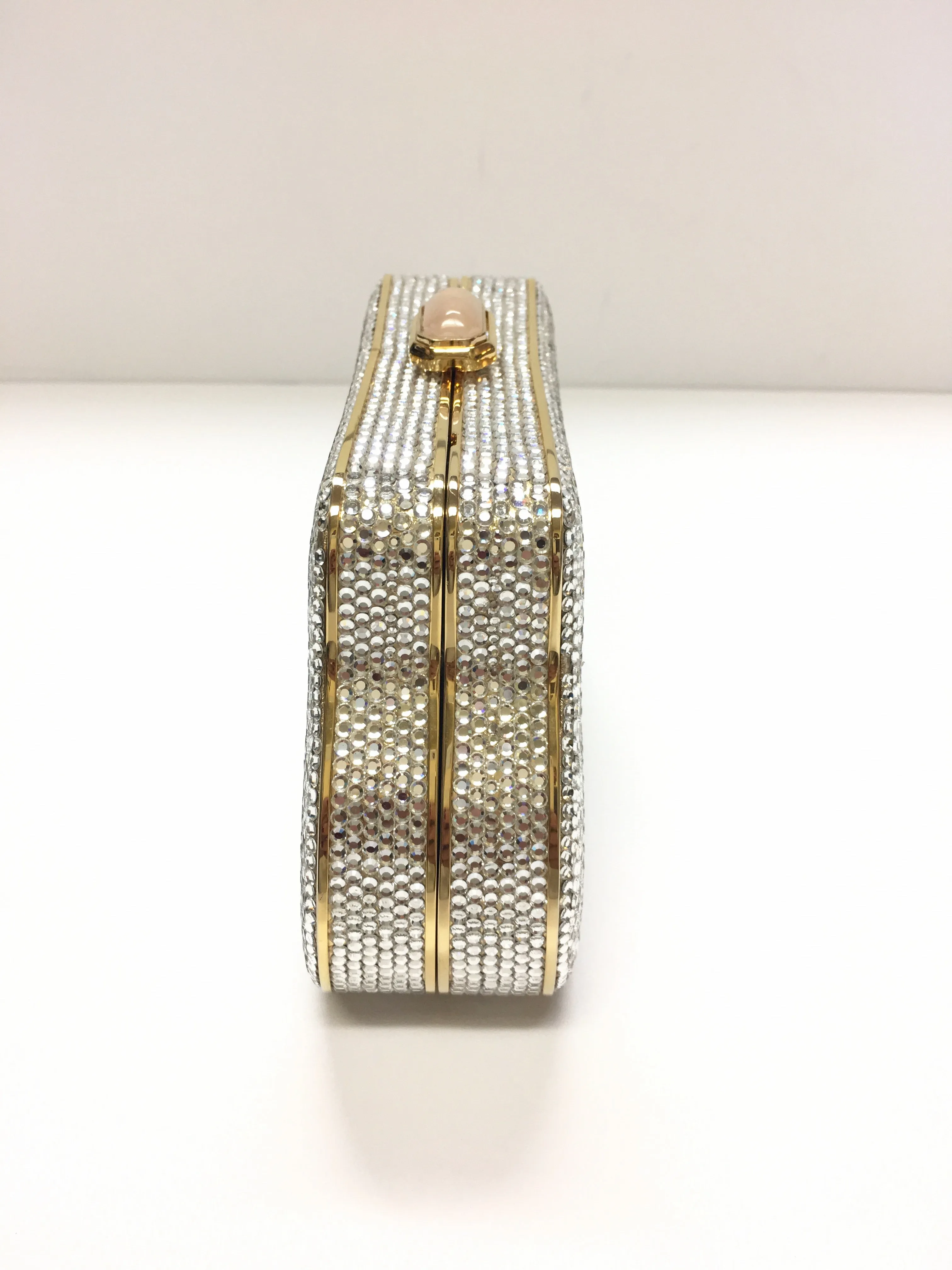 JUDITH LEIBER SWAROVSKI CRYSTAL MINAUDIERE CLUTCH