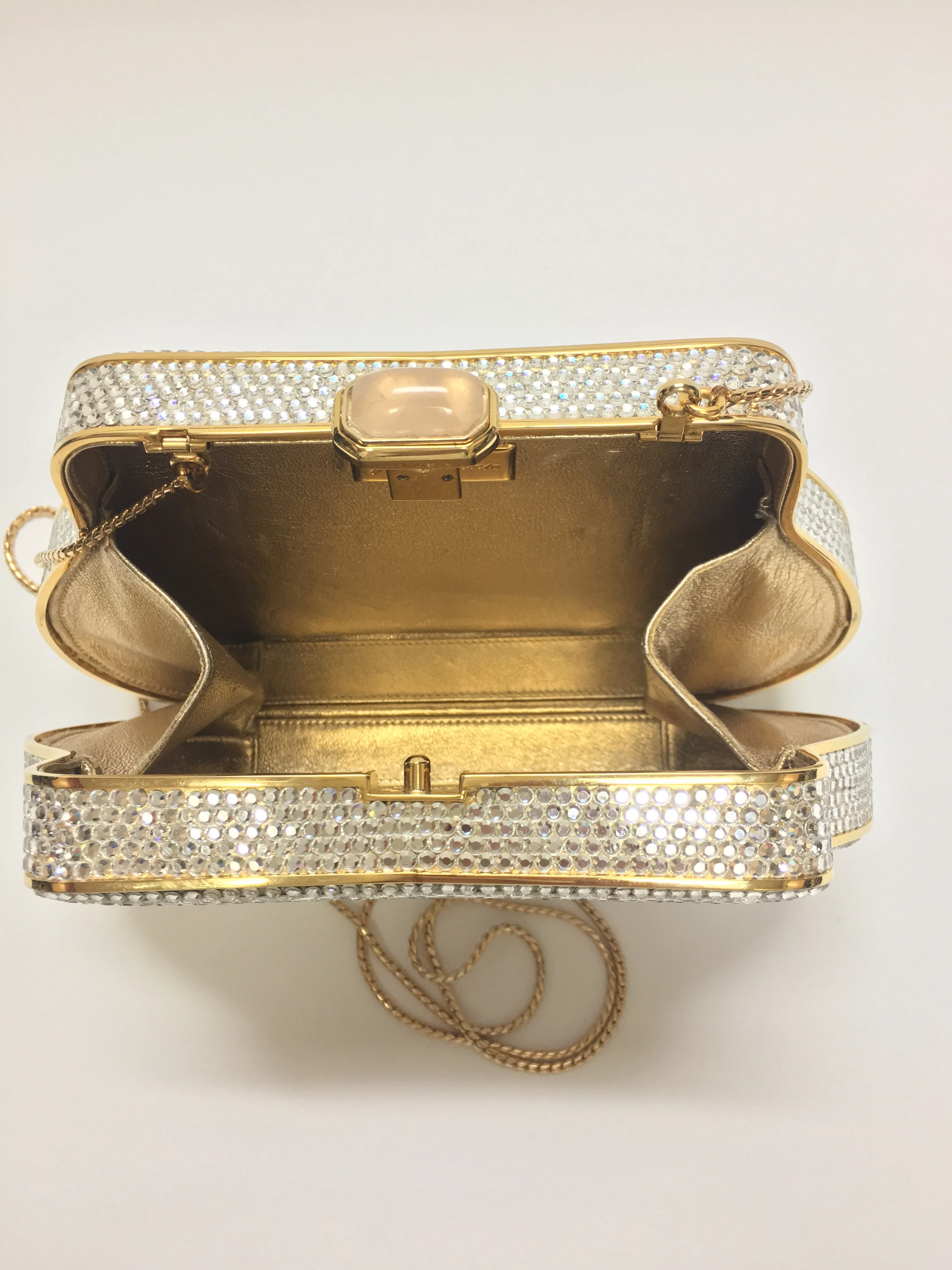JUDITH LEIBER SWAROVSKI CRYSTAL MINAUDIERE CLUTCH