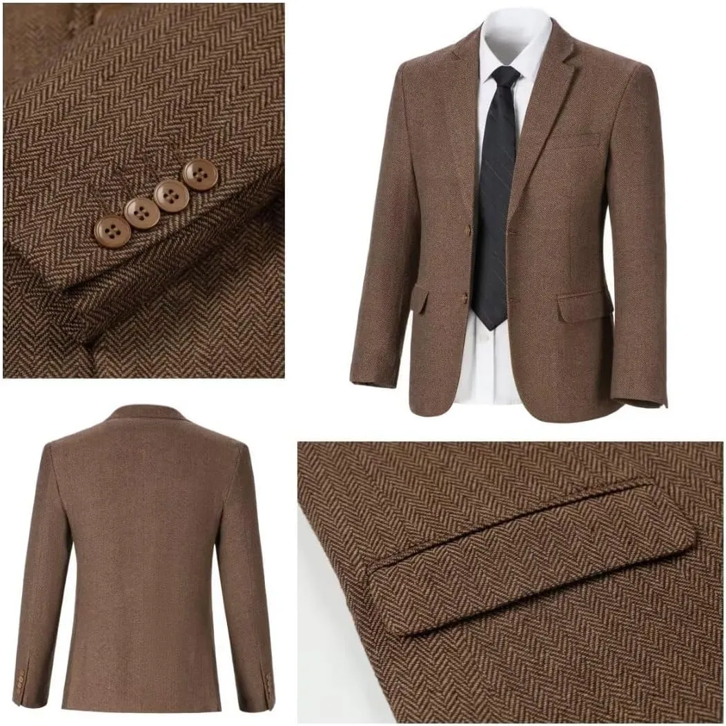 Kids Blazers for Boys Suit Blazer Tweed Herringbone Retro Tuxedo Boys' Fashion Homecoming
