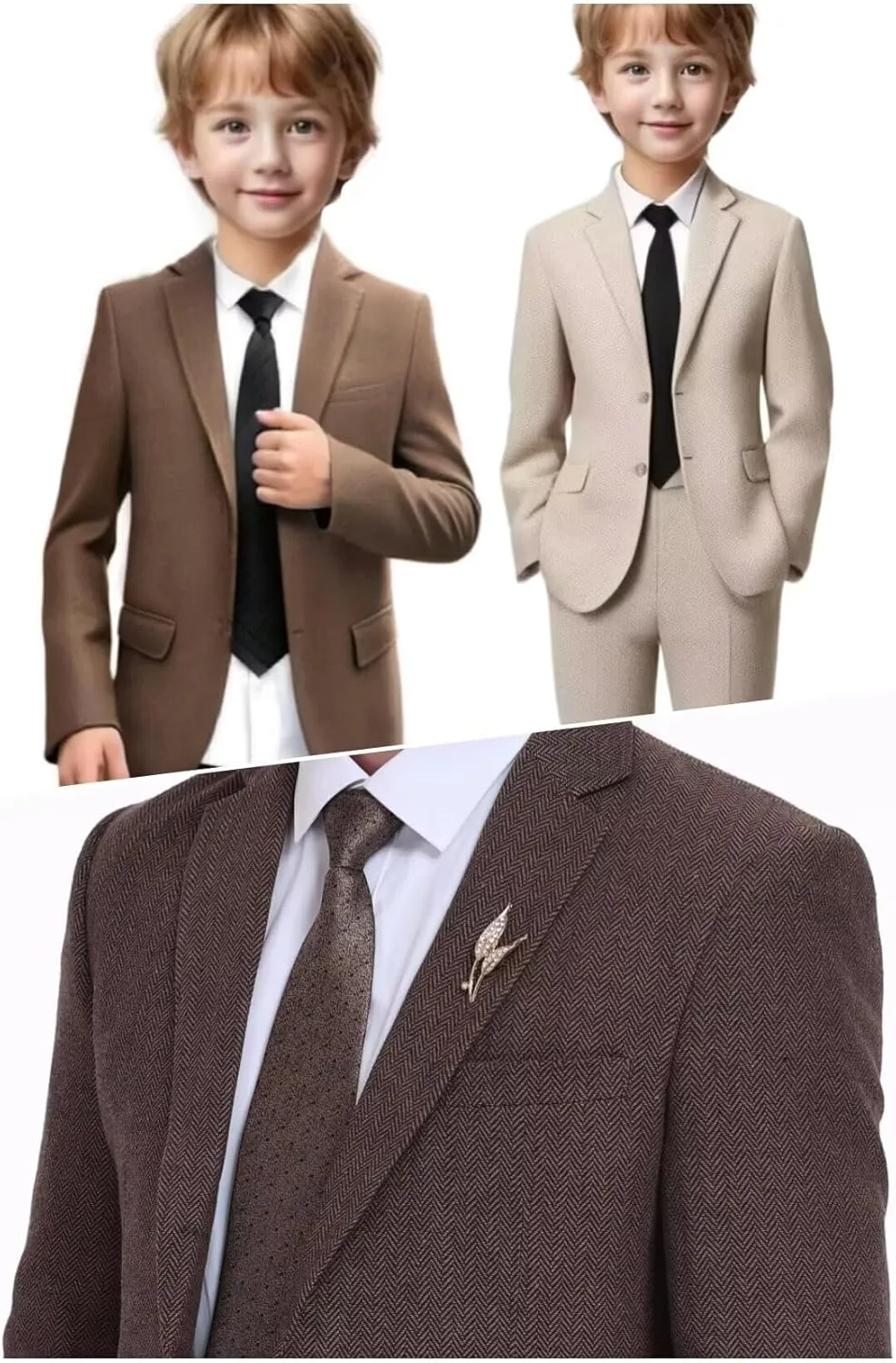Kids Blazers for Boys Suit Blazer Tweed Herringbone Retro Tuxedo Boys' Fashion Homecoming