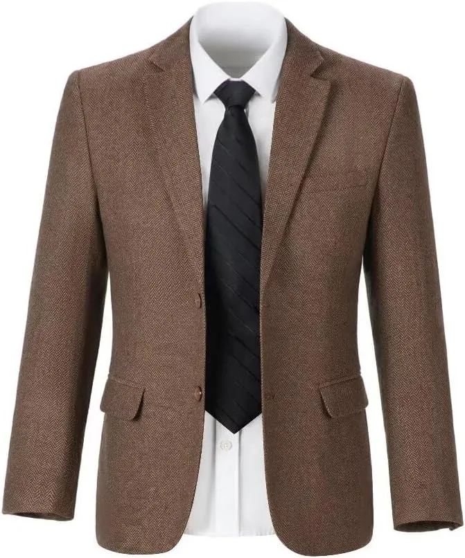 Kids Blazers for Boys Suit Blazer Tweed Herringbone Retro Tuxedo Boys' Fashion Homecoming