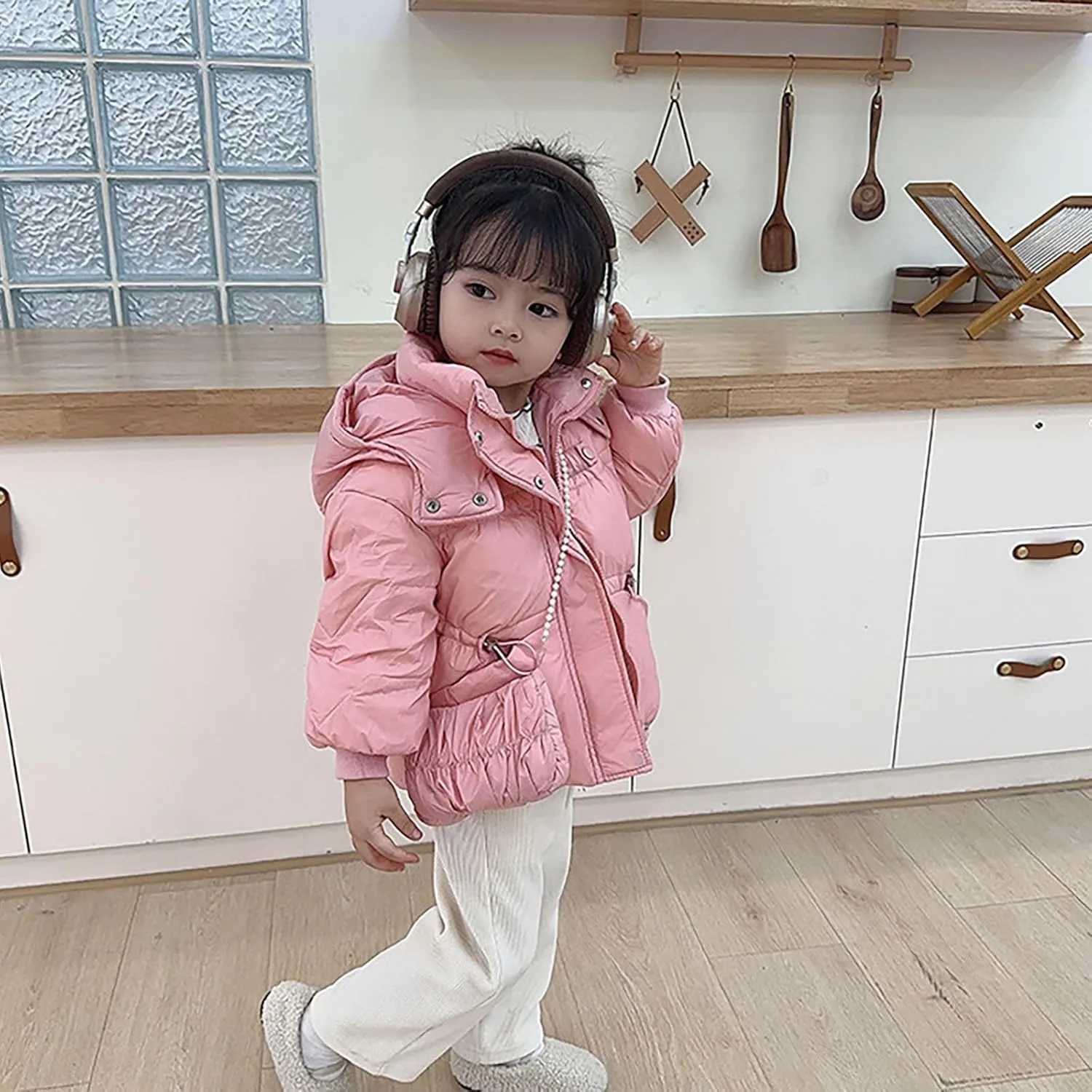 Kids Toddler Baby Girls Boys Winter Warm Thick Solid Cotton Long Sleeve Padded Jacket Coat Clothes Girls