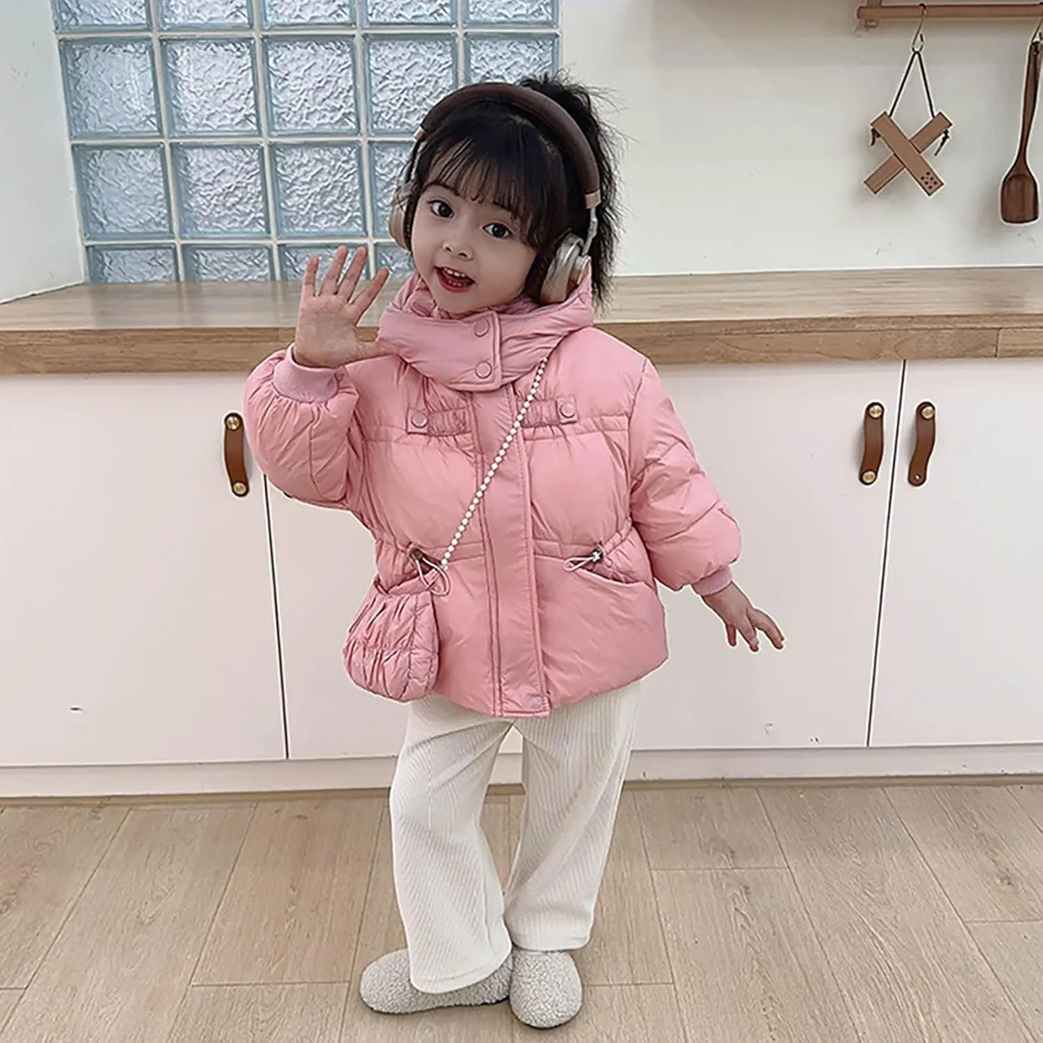 Kids Toddler Baby Girls Boys Winter Warm Thick Solid Cotton Long Sleeve Padded Jacket Coat Clothes Girls