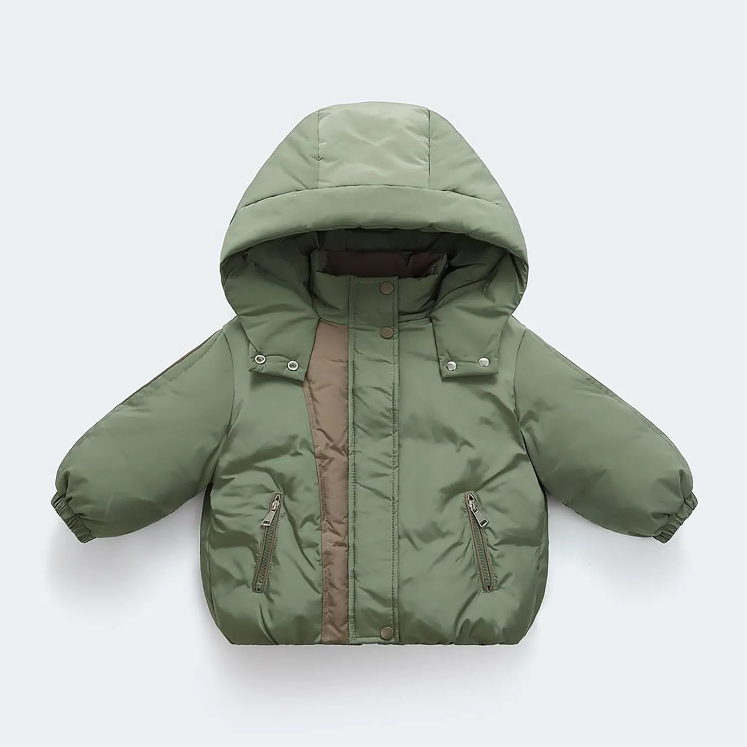 Kids Toddler Baby Girls Boys Winter Warm Thick Solid Cotton Long Sleeve Padded Jacket Coat Clothes Winter Coat Kids