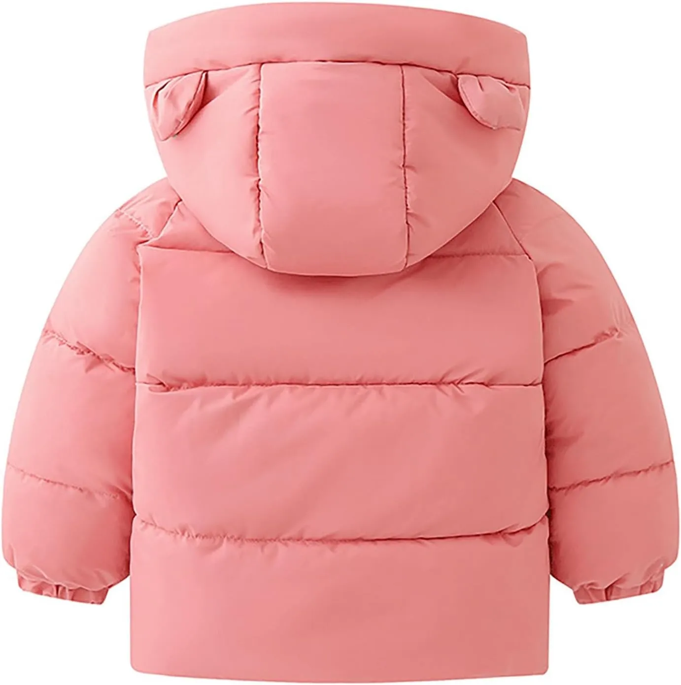 Kids Toddler Baby Girls Winter Warm Thick Solid Cotton Long Sleeve Padded Jacket Coat Winter Trench Coat