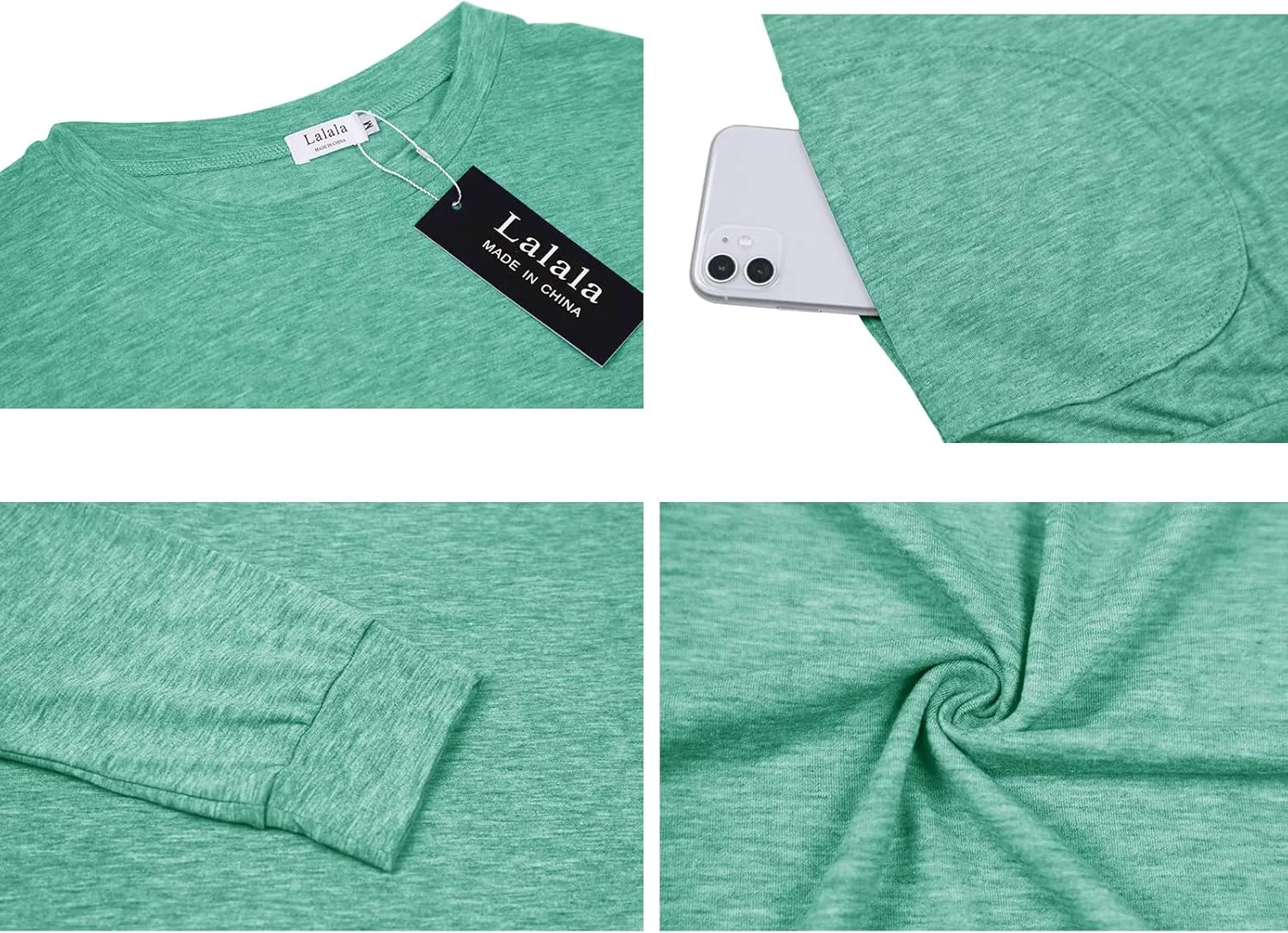 LaLaLa Women's Casual Loose Fit Tunic Tops Long Sleeve Comfy Sweatshirts Pullover T-Shirts Blouses