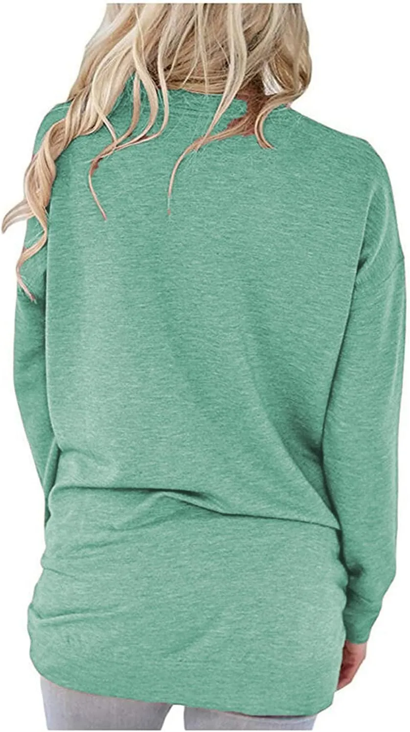 LaLaLa Women's Casual Loose Fit Tunic Tops Long Sleeve Comfy Sweatshirts Pullover T-Shirts Blouses