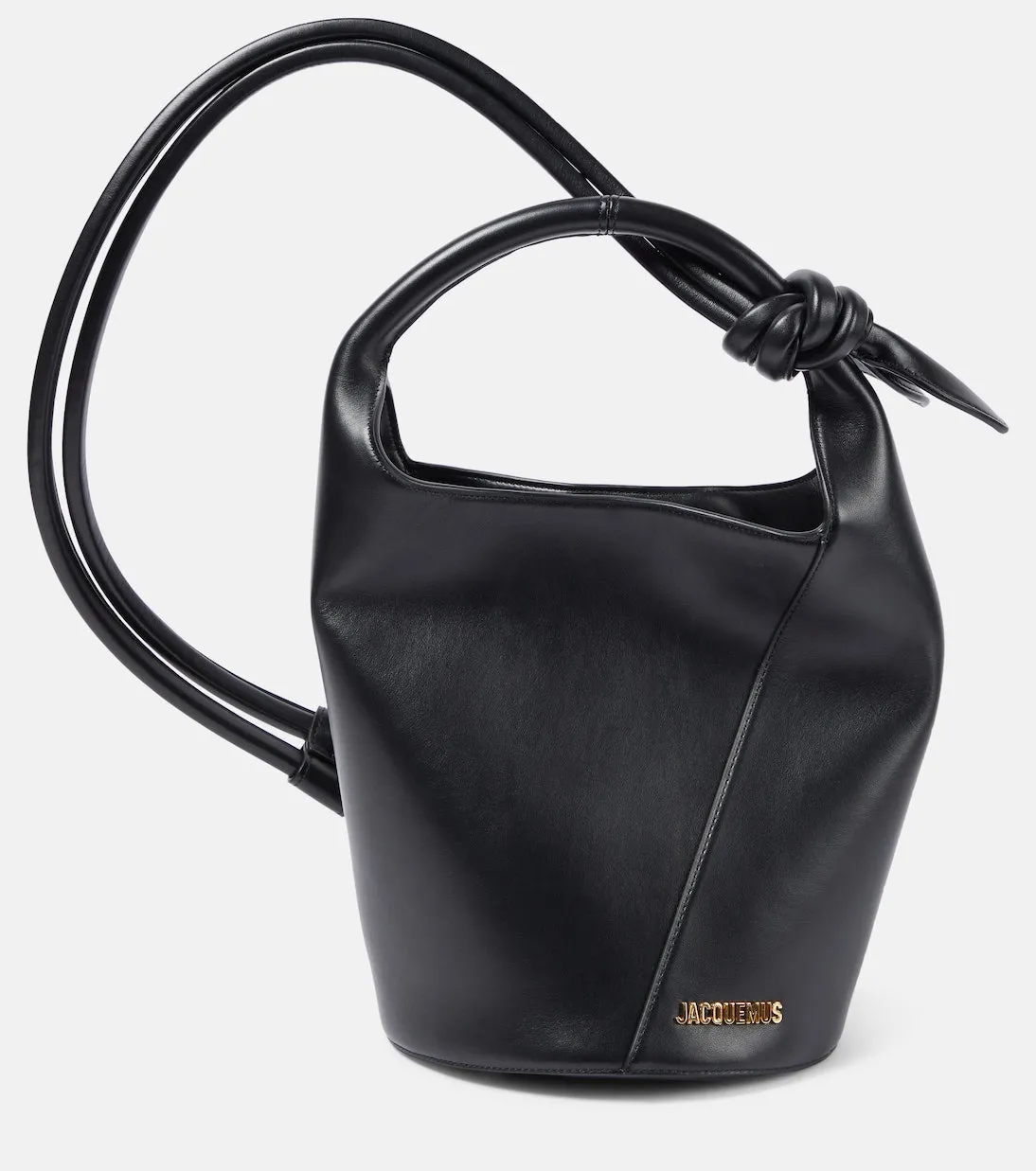 Le petit tourni Jacquemus leather bucket bag, black