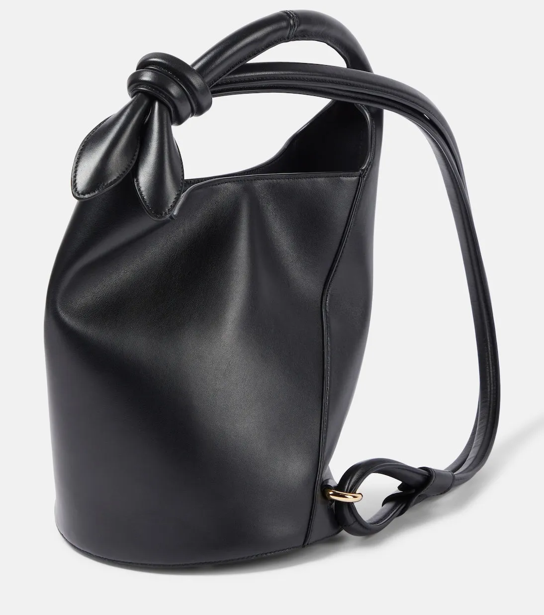 Le petit tourni Jacquemus leather bucket bag, black