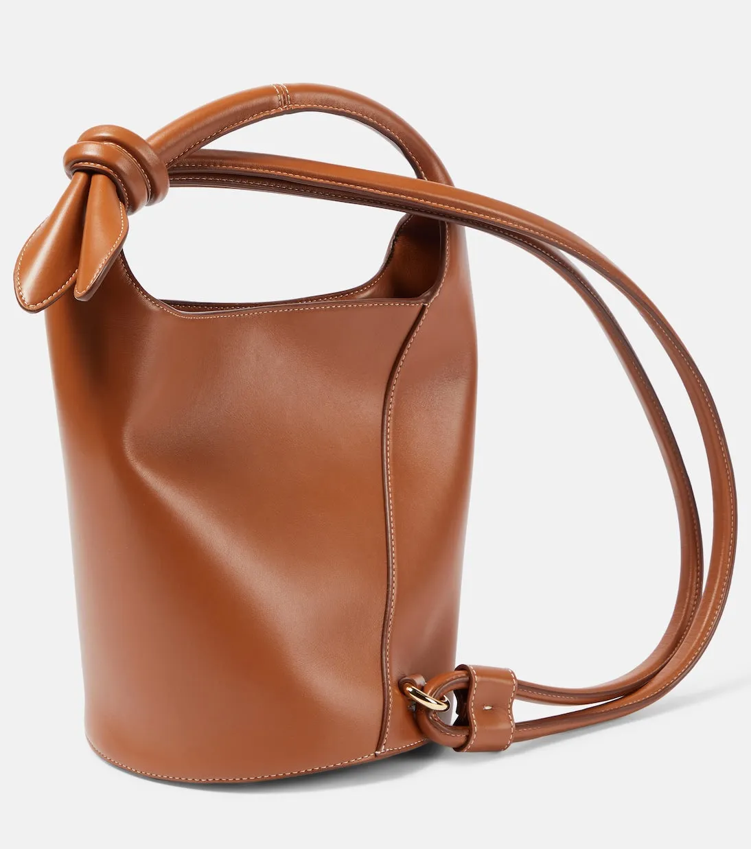 Le petit tourni Jacquemus leather bucket bag, brown