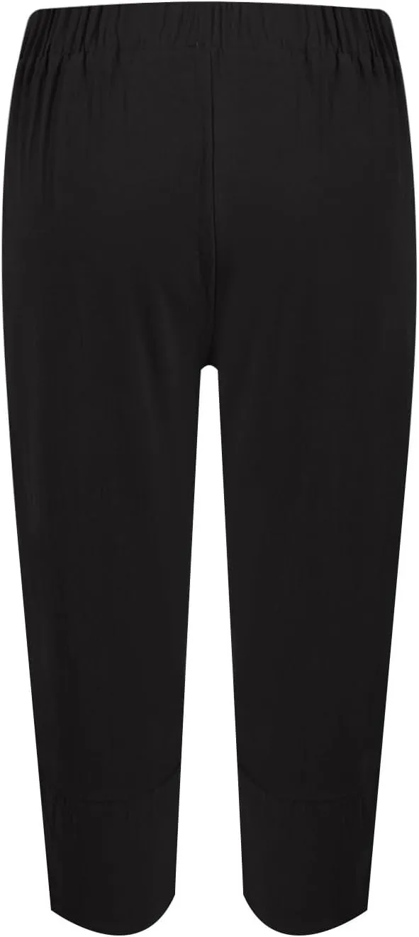 Linen Capris Pants Women Plus Size Casual Summer 2025 Loose Fit Drawstring Elastic Waist Cropped Trouser Lounge Pant